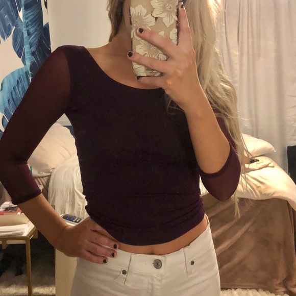 Garage Tops - Mesh Midi Ballerina Top in Purple
